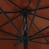 Ombrellone da Esterni con Palo in Metallo 390 cm Terracotta