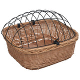 Cestino Anteriore Bici con Copertura 50x45x35cm Salice Naturale