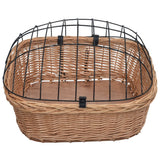 Cestino Anteriore Bici con Copertura 50x45x35cm Salice Naturale