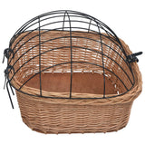 Cestino Anteriore Bici con Copertura 50x45x35cm Salice Naturale