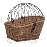 Cestino Posteriore Bici e Copertura 55x31x36cm Salice Naturale