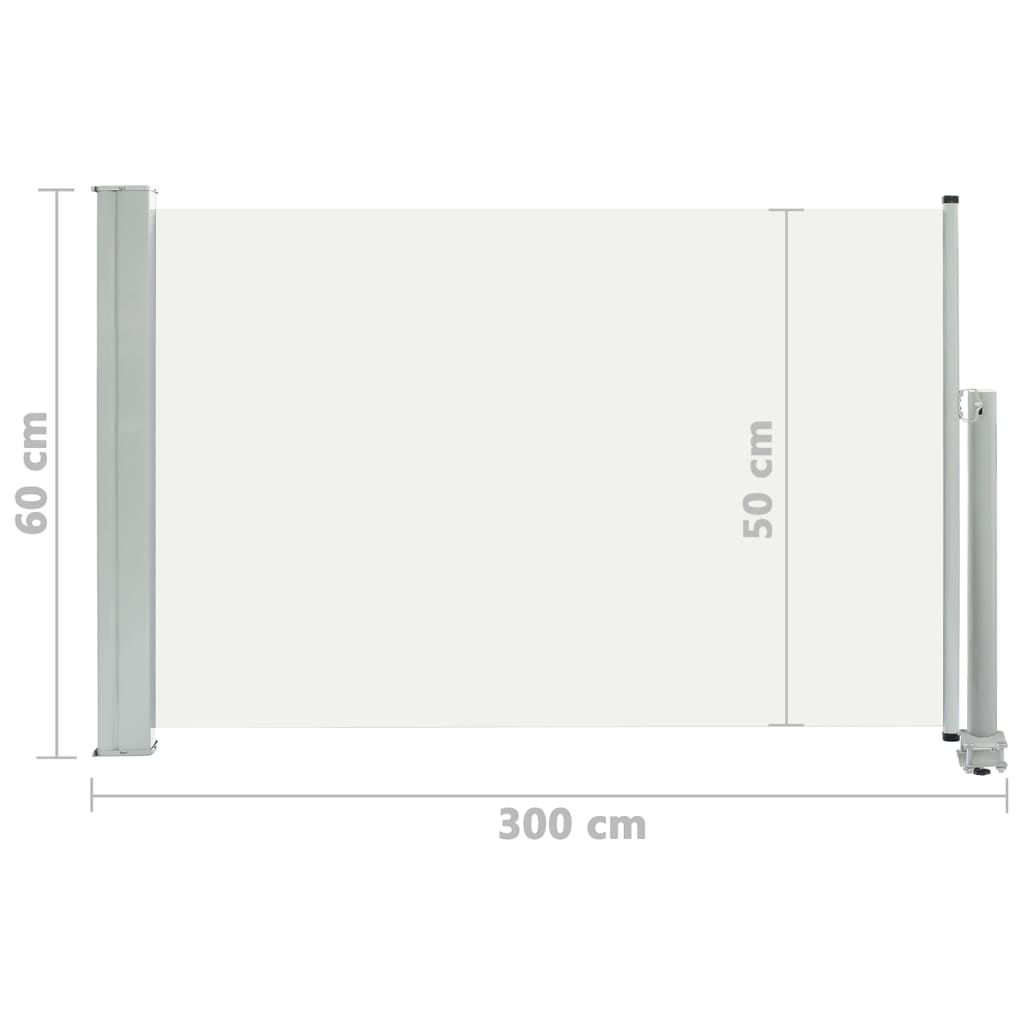 Tenda Laterale Retrattile per Patio 60x300 cm Crema