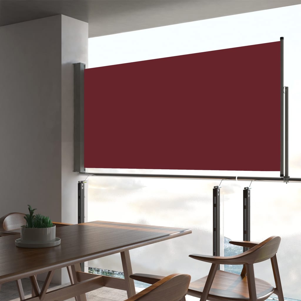 Tenda Laterale Retrattile per Patio 80x300 cm Rosso