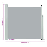 Tenda Laterale Retrattile per Patio 170x300 cm Grigio