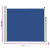 Tenda Laterale Retrattile per Patio 100x300 cm Blu