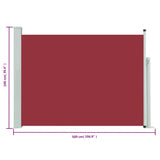 Tenda Laterale Retrattile per Patio 100x500 cm Rosso