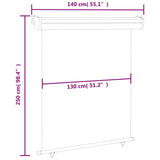 Tenda Laterale per Terrazzo 140x250 cm Rossa