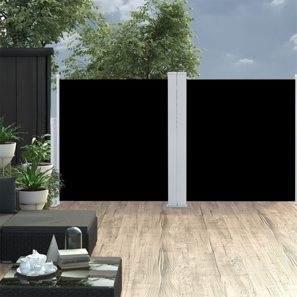 Tenda da Sole Laterale Retrattile Nera 100x600 cm