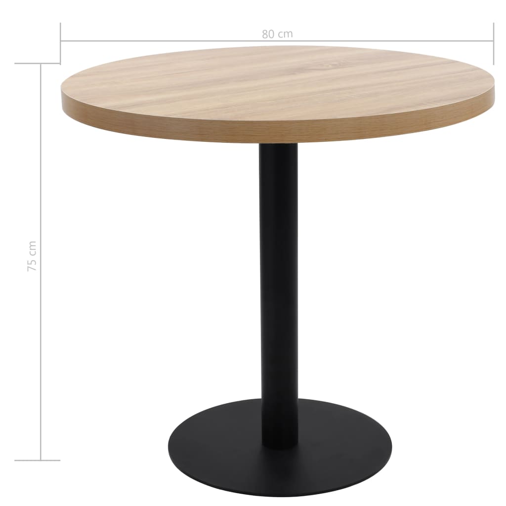 Tavolo da Bistrot Marrone Chiaro 80 cm in MDF