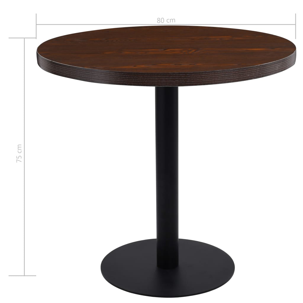 Tavolo da Bistrot Marrone Scuro 80 cm in MDF