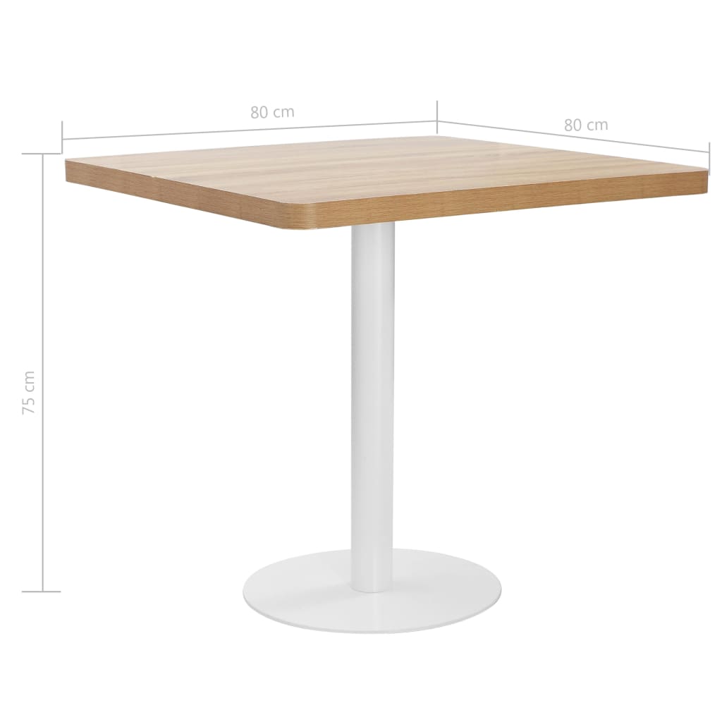 Tavolo da Bistrot Marrone Chiaro 80x80 cm in MDF