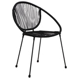 Sedie da Giardino 2 pz in Rattan PVC Nero