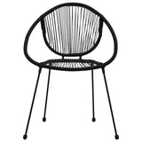 Sedie da Giardino 2 pz in Rattan PVC Nero