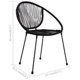 Sedie da Giardino 2 pz in Rattan PVC Nero