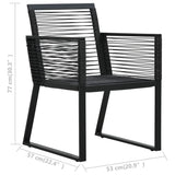 Sedie da Giardino 2 pz Nere in Rattan PVC