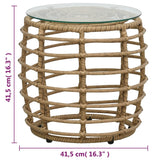 Set da Bistrot 3 pz in Polyrattan Rovere