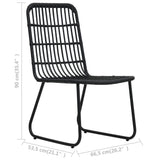 Set da Bistrot 3 pz in Polyrattan Nero