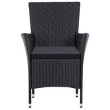 Set da Pranzo da Giardino 9 pz in Polyrattan Nero