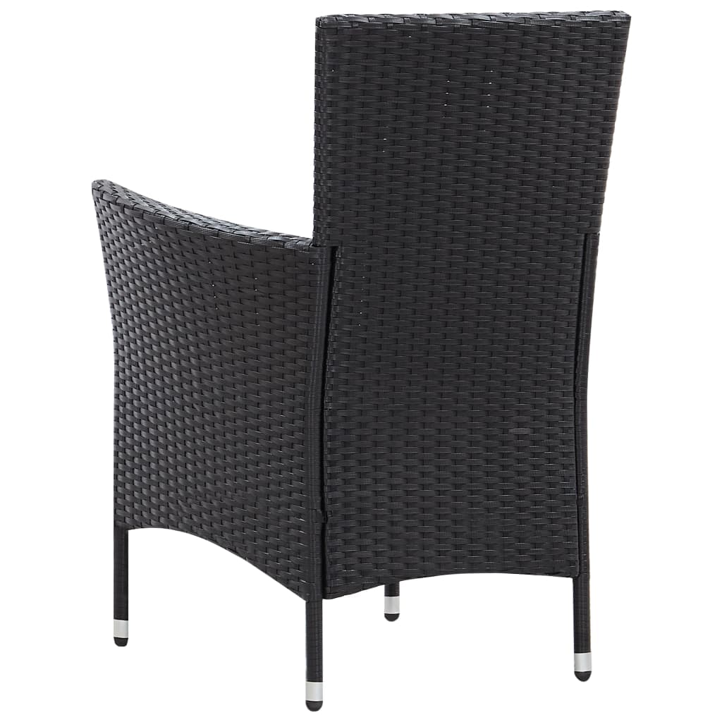 Set da Pranzo da Giardino 9 pz in Polyrattan Nero