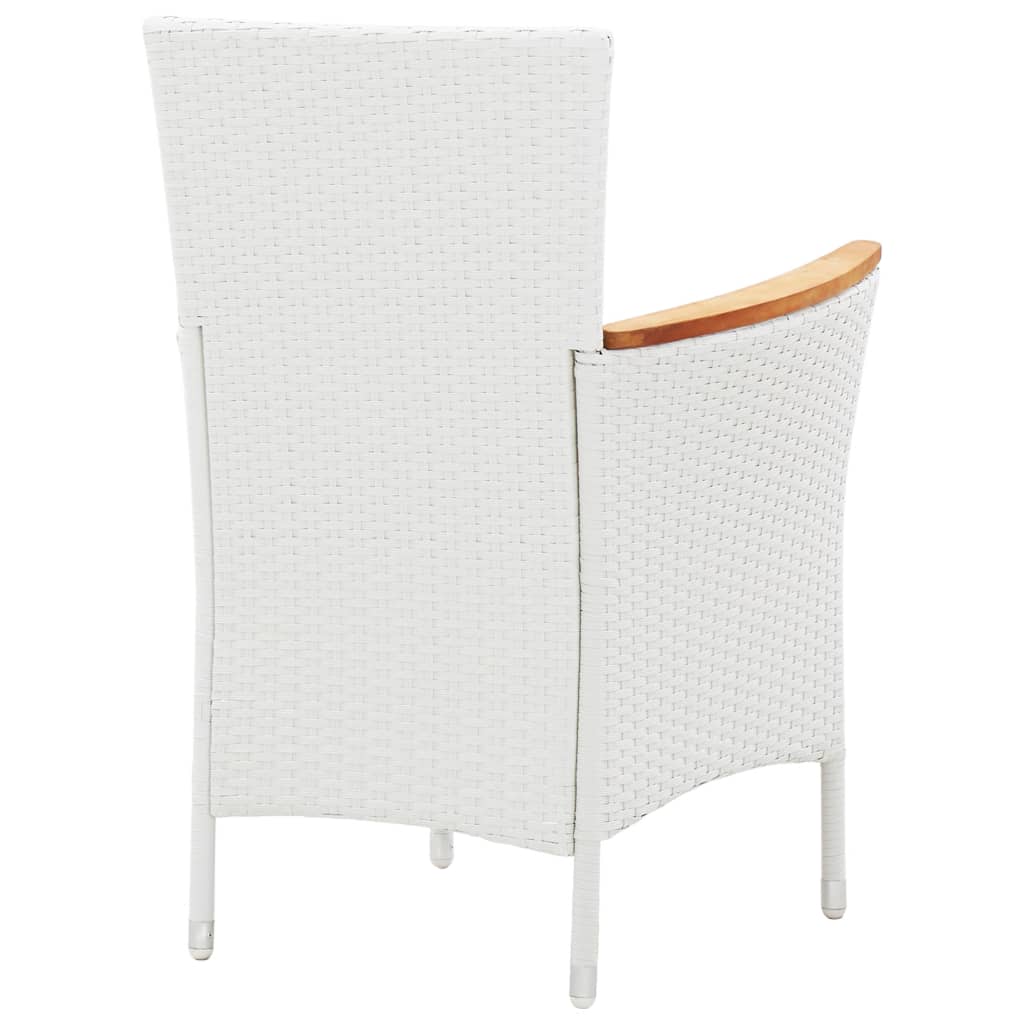 Set da Pranzo per Giardino 9 pz in Polyrattan Bianco