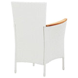 Set da Pranzo da Giardino 7 pz in Polyrattan Bianco