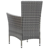 Set da Pranzo da Giardino 9 pz con Cuscini in Polyrattan Grigio