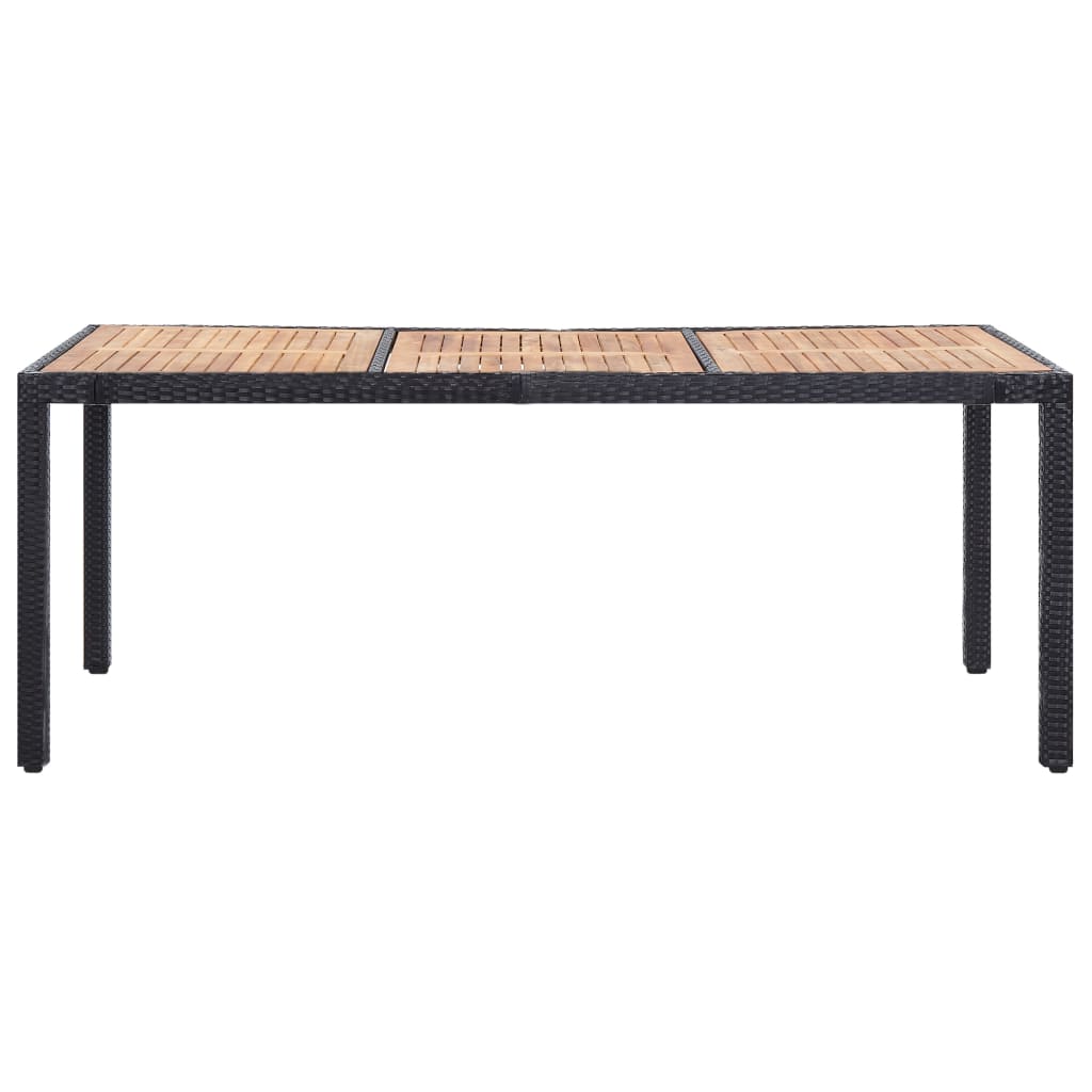 Set da Pranzo da Giardino 9 pz con Cuscini in Polyrattan Nero