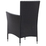 Set da Pranzo da Giardino 9 pz con Cuscini in Polyrattan Nero