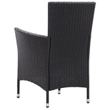 Set da Pranzo da Giardino 7 pz con Cuscini in Polyrattan Nero