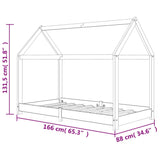 Giroletto per Bambini Grigio in Legno Massello di Pino 80x160cm