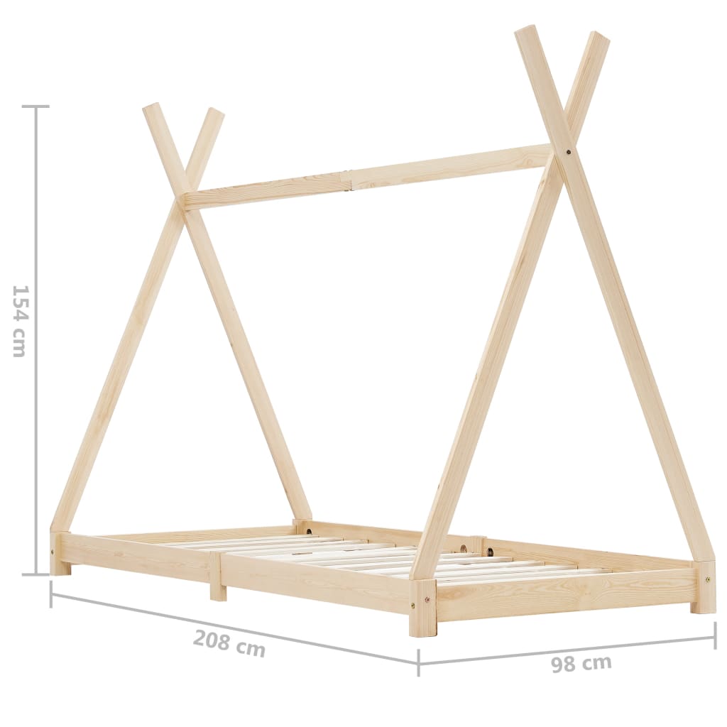 Giroletto per Bambini in Legno Massello di Pino 90x200 cm