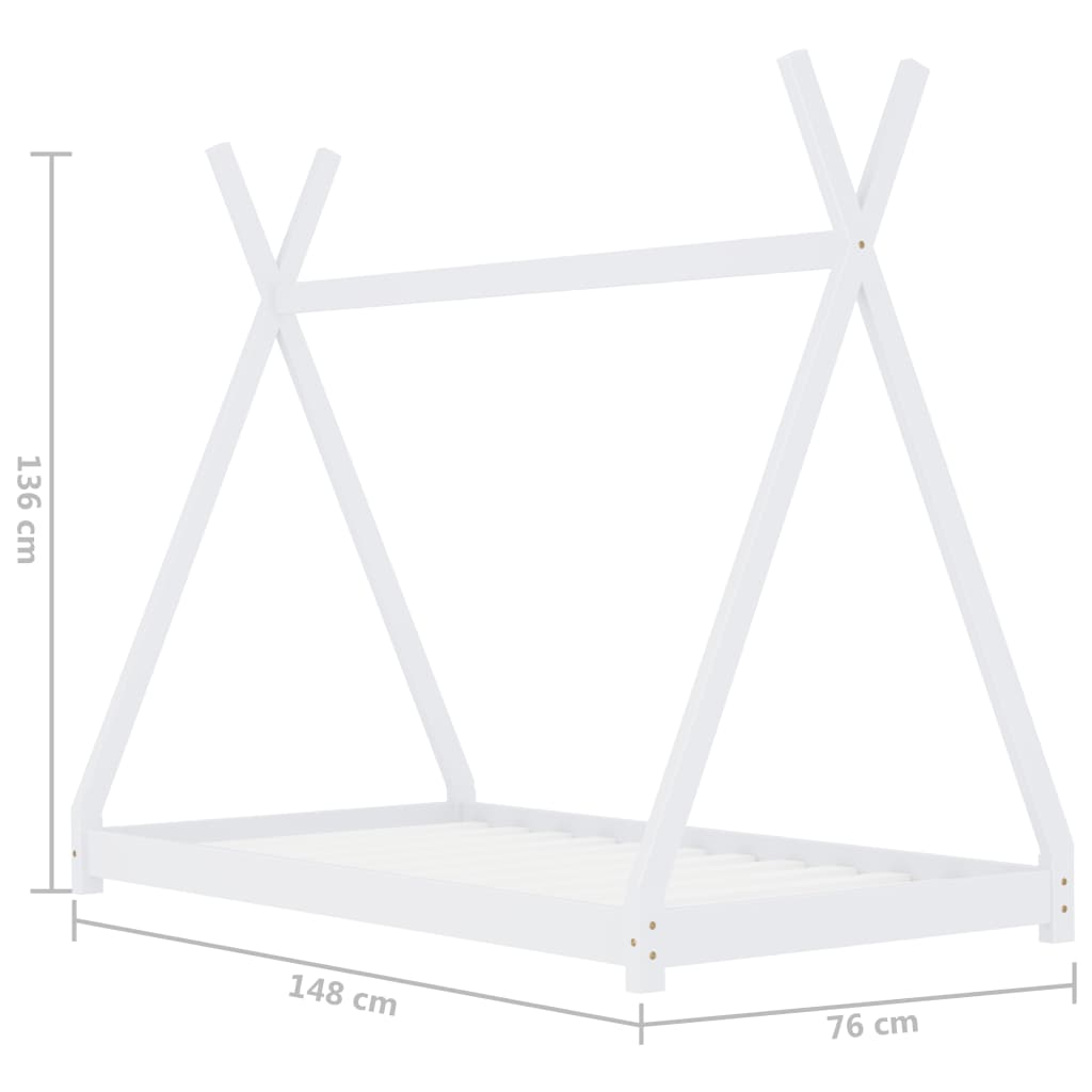 Giroletto per Bambini Bianco in Massello di Pino 70x140 cm