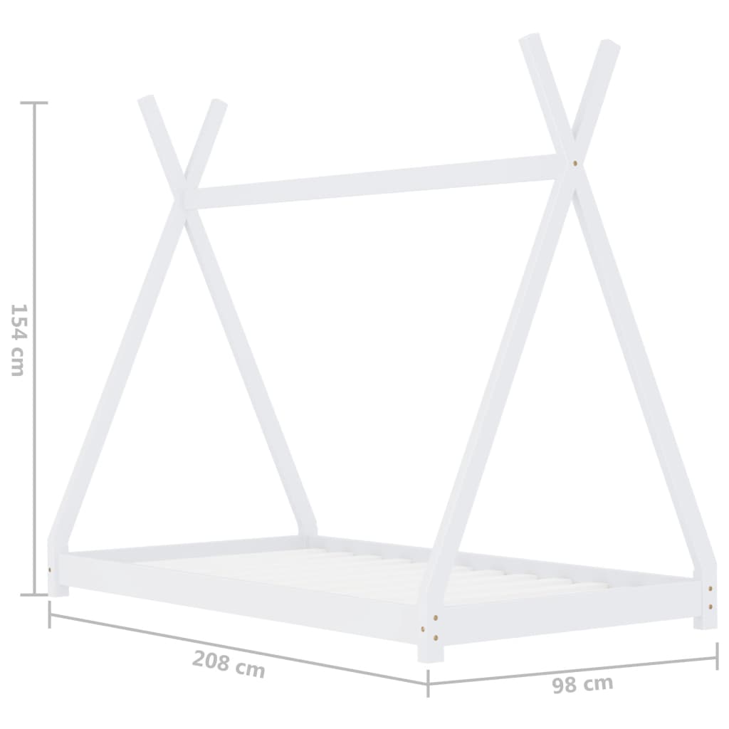 Giroletto per Bambini Bianco in Massello di Pino 90x200 cm