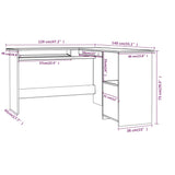 Scrivania Angolare a L Grigio Cemento 120x140x75cm Multistrato