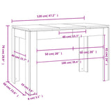 Tavolo da Pranzo Bianco 120x60x76 cm in Legno Multistrato