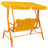 Dondolo a Panchina per Bambini Giallo 115x75x110 cm in Tessuto