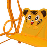 Dondolo a Panchina per Bambini Giallo 115x75x110 cm in Tessuto