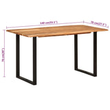 Tavolo da Pranzo 140x70x76 cm in Legno Massello di Acacia