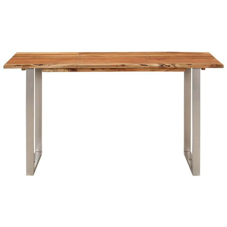 Tavolo da Pranzo 140x70x76 cm in Legno Massello di Acacia