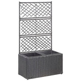 Letto Rialzato a Traliccio 2 Vasi 58x30x107 cm Polyrattan Nero