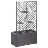 Letto Rialzato a Traliccio 2 Vasi 58x30x107 cm Polyrattan Nero