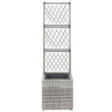 Letto Rialzato a Traliccio 1 Vaso 30x30x107cm Polyrattan Grigio