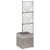 Letto Rialzato a Traliccio 1 Vaso 30x30x107cm Polyrattan Grigio