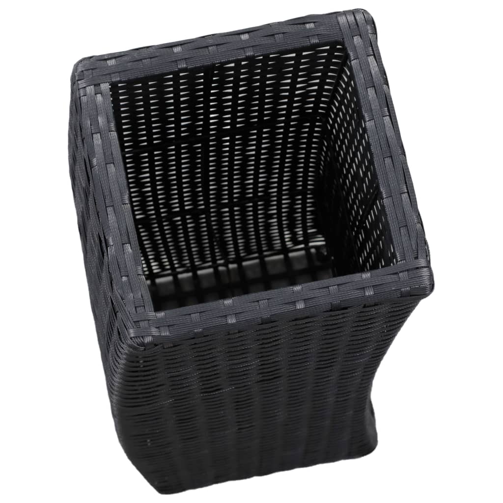 Letti Rialzati da Giardino 3 pz in Polyrattan Nero