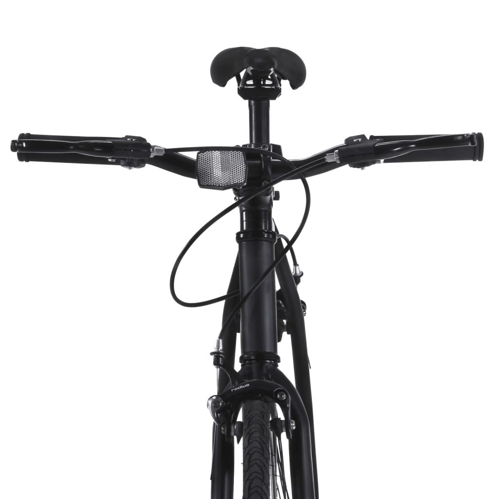 Bicicletta a Scatto Fisso Nera e Arancione 700c 55 cm