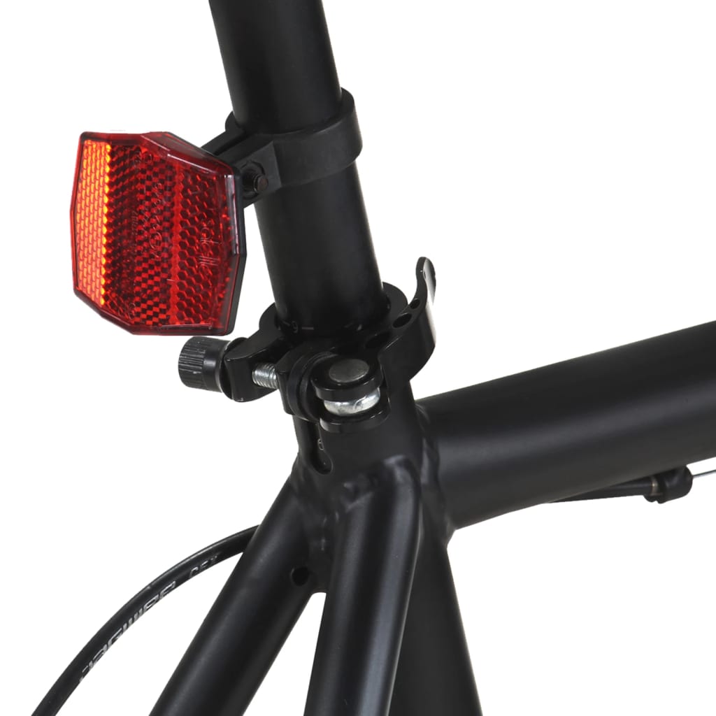 Bicicletta a Scatto Fisso Nera e Arancione 700c 59 cm