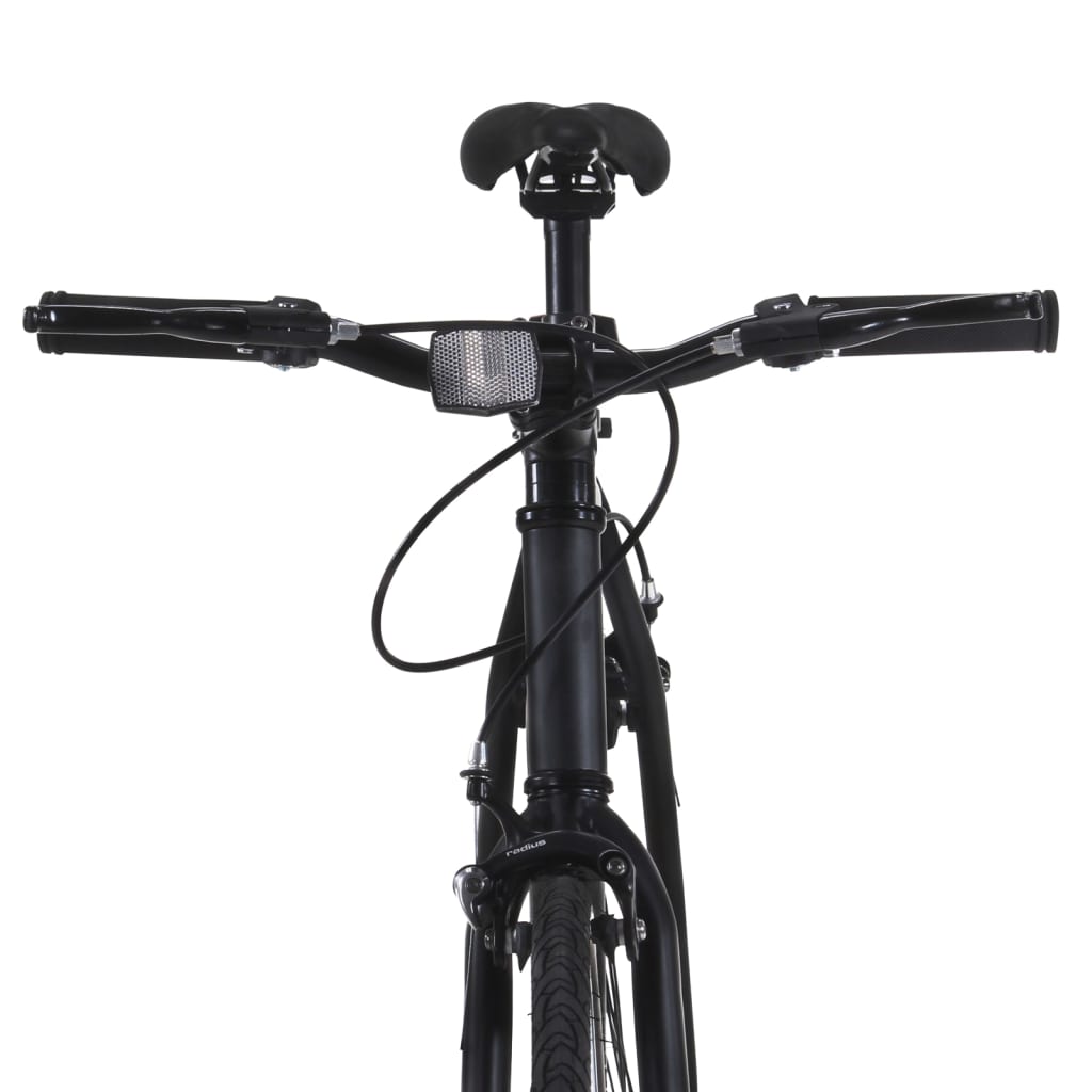 Bicicletta a Scatto Fisso Nera e Arancione 700c 59 cm