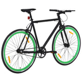 Bicicletta a Scatto Fisso Nera e Verde 700c 55 cm