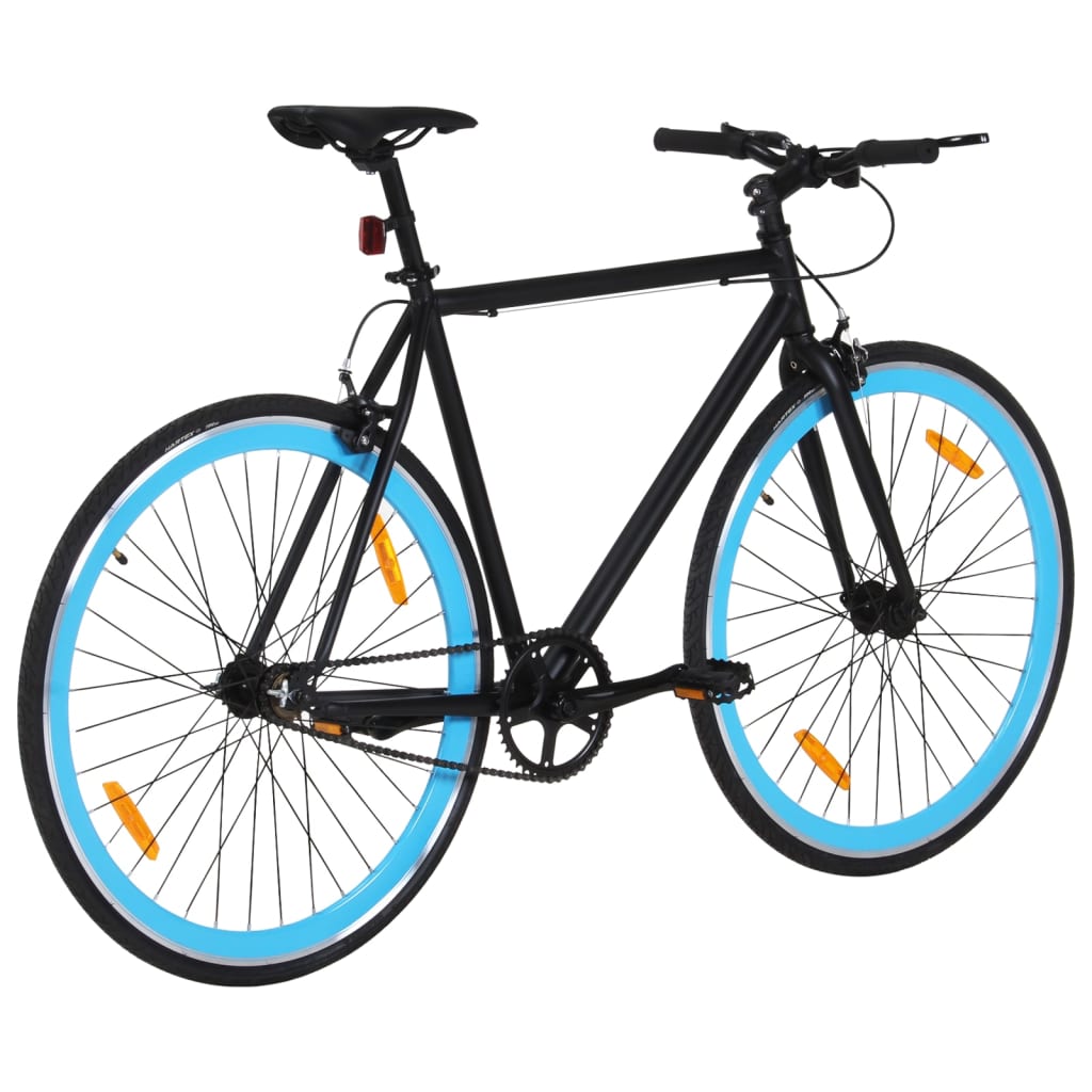 Bicicletta a Scatto Fisso Nera e Blu 700c 51 cm