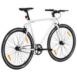 Bicicletta a Scatto Fisso Bianca e Nera 700c 55 cm